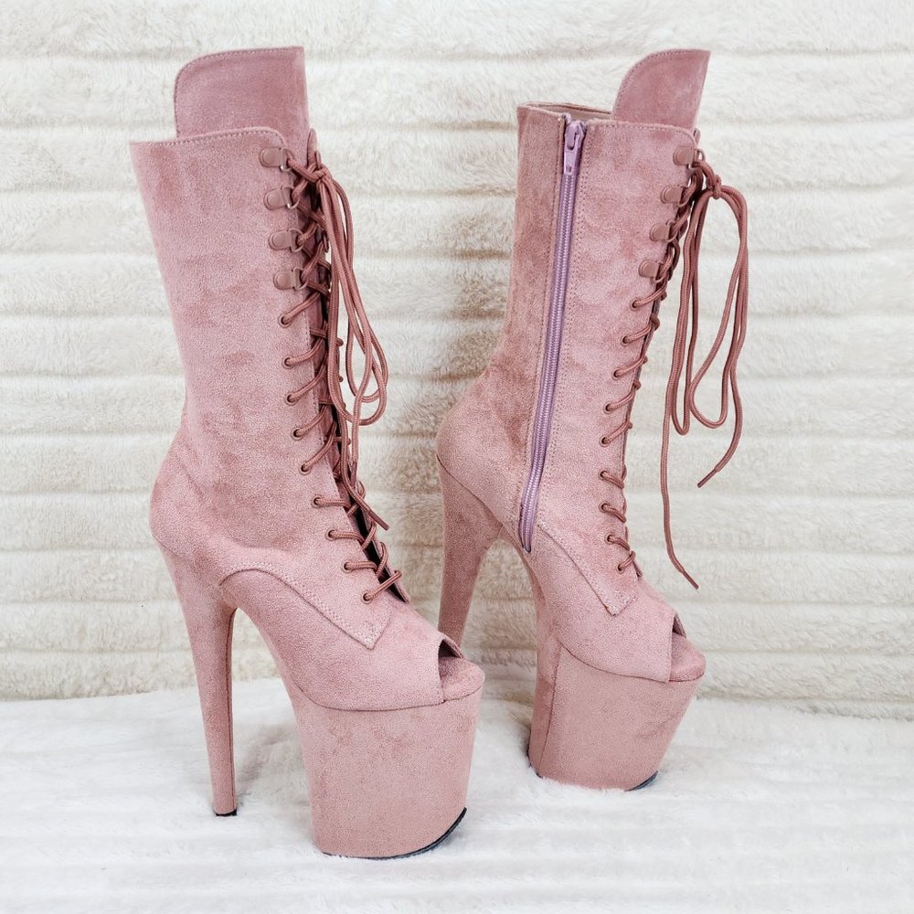 Flamingo 1051FS Blush 8" High Heel Ankle Calf Boot - Picture 8 of 9